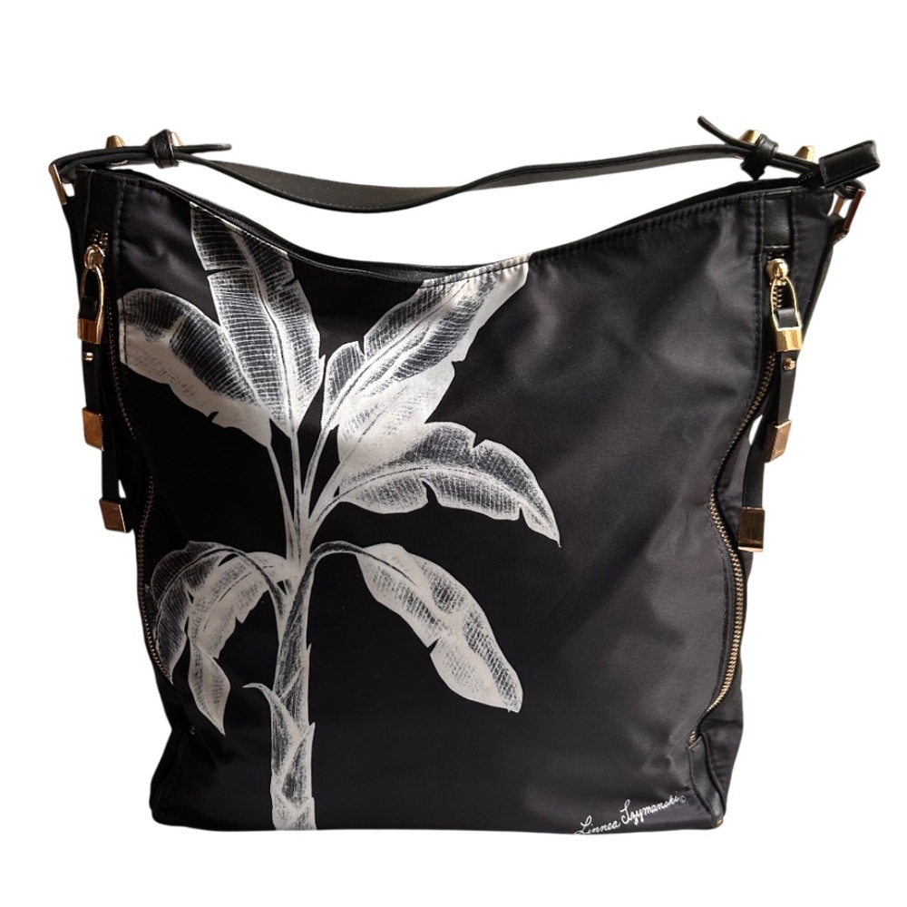 Linnea Szymański Banana Leaf Black & White Hobo Tote Bag *LIKE NEW*